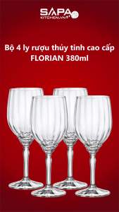 Bộ 4 ly rượu thủy tinh uống vang cao cấp Florian 380ml - Bormioli Rocco - Italy