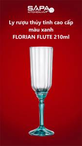 Bộ 6 ly rượu thủy tinh uống sâm panh cao cấp Florian 210ml màu xanh - Bormioli Rocco - Italy