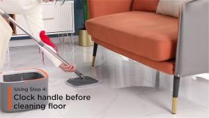 A&A A A 360° Spin Square Mop M16 Square Spin Mop and Bucket Set with Dirty/Clean Water Separation System Self Rotating Mop-Head for Hardwood Tile Marble Floors