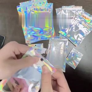 MallMainan-C1104 Plastik Klip Hologram Flat Packaging Bungkus Makanan Bumbu Plastik / Hologram Foil