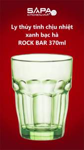 Bộ 6 Ly Thủy Tinh Rock Bar Bormioli Rocco 418960B03321990 (370ml / Ly) - Xanh Bạc Hà