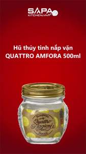 Hũ thủy tinh nắp vặn Quattro Amfora 500ml - Bormioli Rocco - Italy