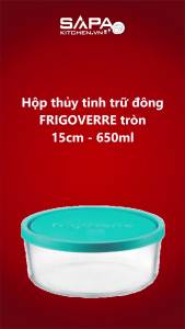 Hộp trữ đông bằng Thủy Tinh Frigoverre Tròn 650ml Bormioli Rocco 388440MA2121990