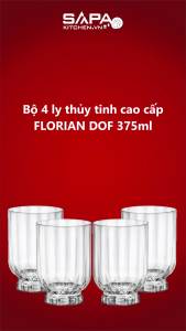 Bộ 4 ly thủy tinh cao cấp Florian DOF 375ml - Bormioli Rocco - Italy