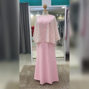 ชุดแม่เจ้าสาวไม่แก่ ชุดแม่เจ้าบ่าวหรูๆ สวยเรียบหรู ตอนเช้า งานกลางวัน เย็น PFL223 ชมพู