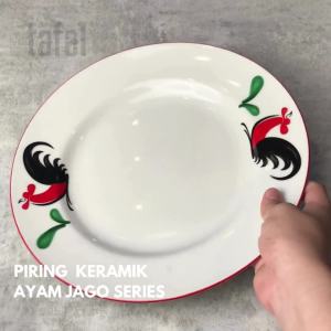 KOPIN Piring Makan Keramik Ayam Jago RIM 27.5 cm