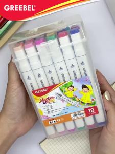 GREEBEL Spidol Water Marker Dual Head / Sketsa Marker Set Spidol Warna Warni 12 24 36 48 Warna