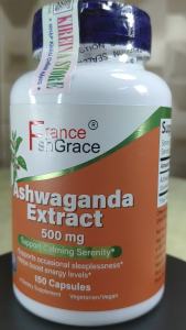 Viên uống Ashwagandha Extract giảm căng thẳng hỗ trợ tuyến Giáp tuyến Thượng thận 500 mg 150 viên