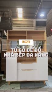 Tủ Bếp Gỗ Với Nhiều Ngăn Kệ Đa Năng Hiện Đại Thương Hiệu SIB Decor KG23