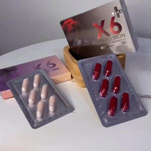 x6 พลัสของแท้ อาหารเสริมท่านชาย 1แถม1 ผลิตภัณฑ์เสริมอาหาร เอ็กซ์6พลัส x6PLUS HARD IRON X6พลัสของแท้ ผู้ชาย 6แคปซูล/กล่อง ไม่ระบุชื่อสินค้าหน้ากล่อง