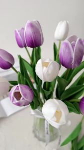 【Ready Stock】Artificial Tulip Artificial Flower Fake Flower for Wedding Party Home Outdoor Decor