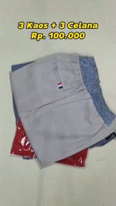 Setelan Pria 100ribu Dapat 3 Kaos + 3 Celana Pendek