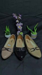 COD - Sepatu Wanita FlatShoes Balet Slip On Korea Sol Karet Variasi Ring Gold Size 37 - 40 New 2024