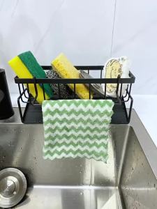 Kitchen Faucet Sink Drain Rack Sponge Holder with Drainer Bathroom Shampoo Soap Storage Shelf Toilet