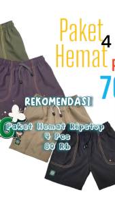celana paket 4 pcs celana pendek anak-anak sehari-hari ripstok untuk usia 4-10 tahun termurah murah