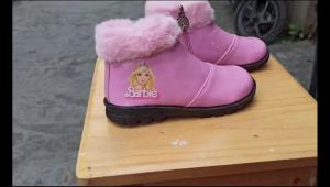 Sepatu Boots Anak Perempuan Motif Barbie Cantik / Sepatu Boots BARBIE Anak Balita Cewek Fashion Modis / Sepatu Anak Glossy Wanita Boots Kerah Bulu Halus / Sepatu Barbie Princess Trendy