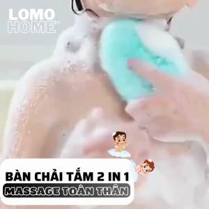 Bàn chải tắm massage toàn thân LOMO chất liệu silicone cao cấp mềm mại có móc treo thông minh