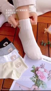 ถุงเท้าฤดูร้อนผู้หญิงถุงเท้าสีขาวถุงเท้าผู้หญิงกีฬาถุงเท้าสั้นถุงเท้าผู้หญิงฤดูร้อนถุงเท้าจดหมายน่ารักถุงเท้าอินเทรนด์