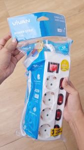 Stop Kontak Kabel Terminal 4 Lubang Colokan SNI Socket Tembaga Saklar Switch Vivan VPS-H004A