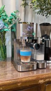 Cafelffe 3 in 1 Semi Automatic Espresso Cappuccino Latte Coffee Machine Automatic Milk Froth Ground Coffee Stainless Steels