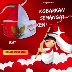 (10PCS) IKAT KEPALA MERAH PUTIH TOPI AKSESORIS AGUSTUS