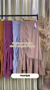 Rok Serut Rempel Bawah Casual Flowy - Rok Wanita Korean Look - Rok Tali Serut Crinkle Airflow
