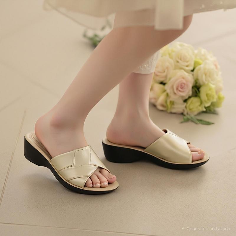 Deblu Women's Flat Sandals Simple and Elegant Design for Normal Feet L3635 ราคา 395 บาท*ส่งฟรี