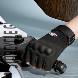Găng Tay Xe Máy Đi Phượt Nửa Ngón Có Gù | Bao Tay Moto Hở Ngón Khóa Velcro Thoáng Khí Ôm Tay