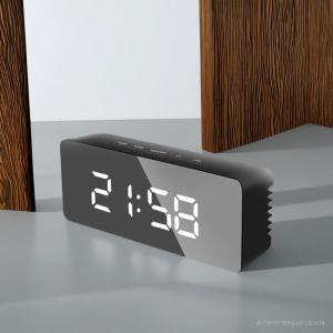 NieNie Jam Weker Mirror Alarm Digital + Temperature - YQ-719 - Black