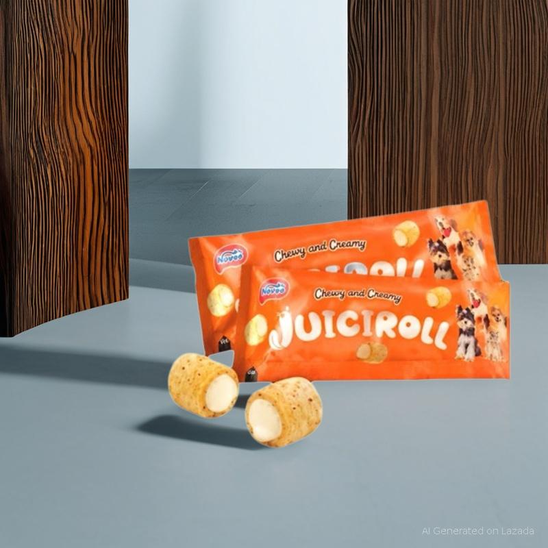 Novee Juici Roll, Dog Treats Made from Grilled Chicken Breast Stuffed with Cream, 2 Packets, Nourishes Bones and Joints. ราคา 20 บาท*ส่งฟรี