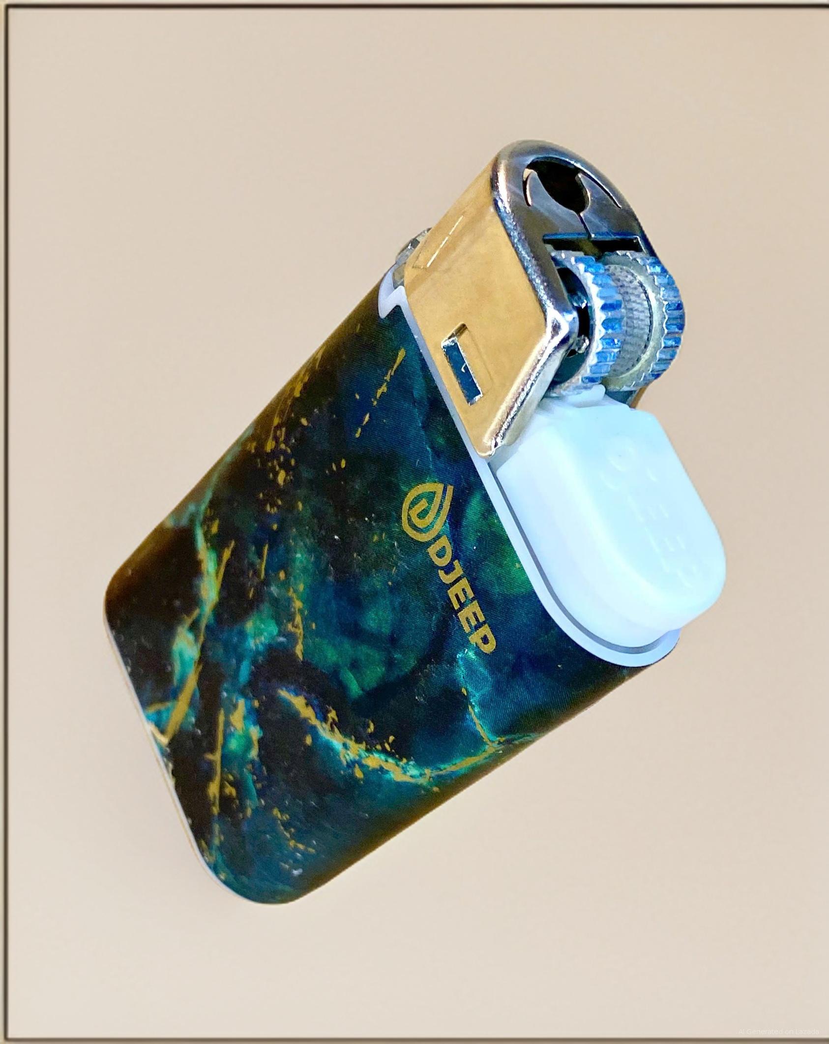 Bật lửa Djeep Pháp HÀNG CHÍNH HÃNG Bic/ Hoa văn 3D Xanh nước Biển MS001