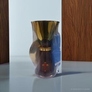 CHALICE WITH PATTEN TWO TONE COLOR (BRASS MATERIALS) GOLD & BRONZE