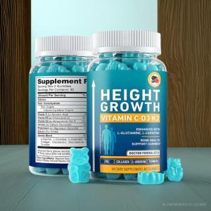 Height Growth Gummies with Vitamin D3 K2 and Calcium | Supports Bone Development and Joint Health | Suitable for Kids Aged 12+ and Adults | Sugar-Free Chewable Gummies | Daily Nutritional Support for Growing Teens and Adults