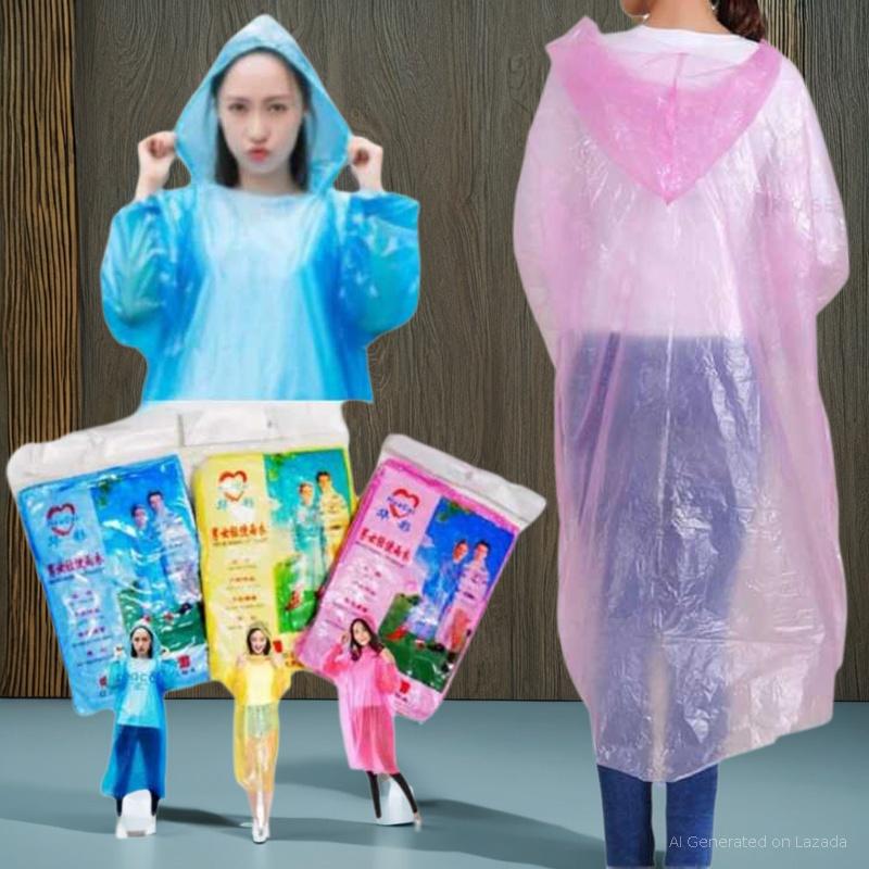 Multisize Waterproof Plastic Motorcycle Raincoat in Bright Colors - Riding Equipment Harga 4,250 rupiah*Gratis Ongkir