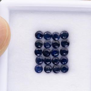 พลอยไพลิน พลอยแท้จากบ่อบางกะจะ ขนาด 3 มิล จำนวน 20 เม็ด พลอยสีน้ำเงิน มีใบรับประกันจากทางร้าน