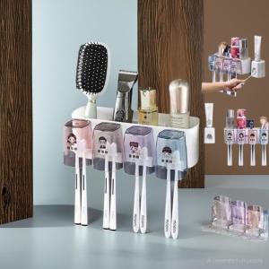 Bộ Giá Đỡ Bàn Chải Đánh Răng & Cốc Treo Tường Không Cần Khoan & Bộ Sắp Xếp Phòng Tắm