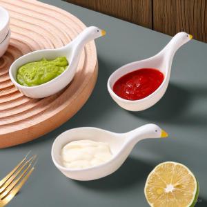 Đĩa Sứ Decor Đựng Nước hấm Hình Thiên Nga  Bát Sứ Đựng Gia Vị Trang Trí Bàn Ăn