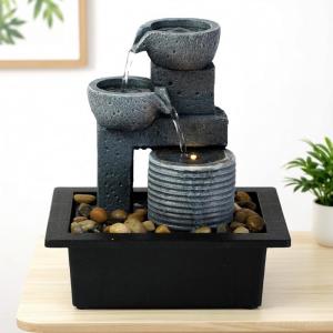 Modern minimalist fountain for wealth creative geometric desktop decoration home living room foyer opening decoration gift resin handicrafts decoration