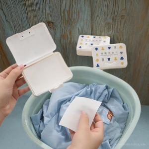 25pcs/box Travel Portable Laundry Detergent Tablets Cloths Washing Paper Sheet 一次性洗衣片去污便捷旅行装