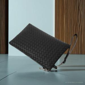 NEW Tas Genggam Kulit Motif Anyam Kulit Leather Clutch Bag Pria Premium PU 100% Anyaman Garansi Uang Kembali Desain Trendy Terbaru