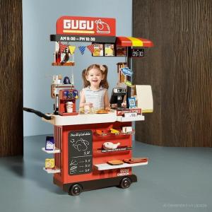 Pretend Play Fried Chicken Trolley Shop Cooking Toy Large Size 102cm Food Store Toy Birthday Gift