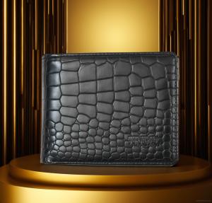 TRIPEL Dompet Pria Dompet Kulit Sintetis Premium Tipis Slim Warna Hitam Motif Minimalis Mewah Elegan Model Lipat Dua Dompet Cowok