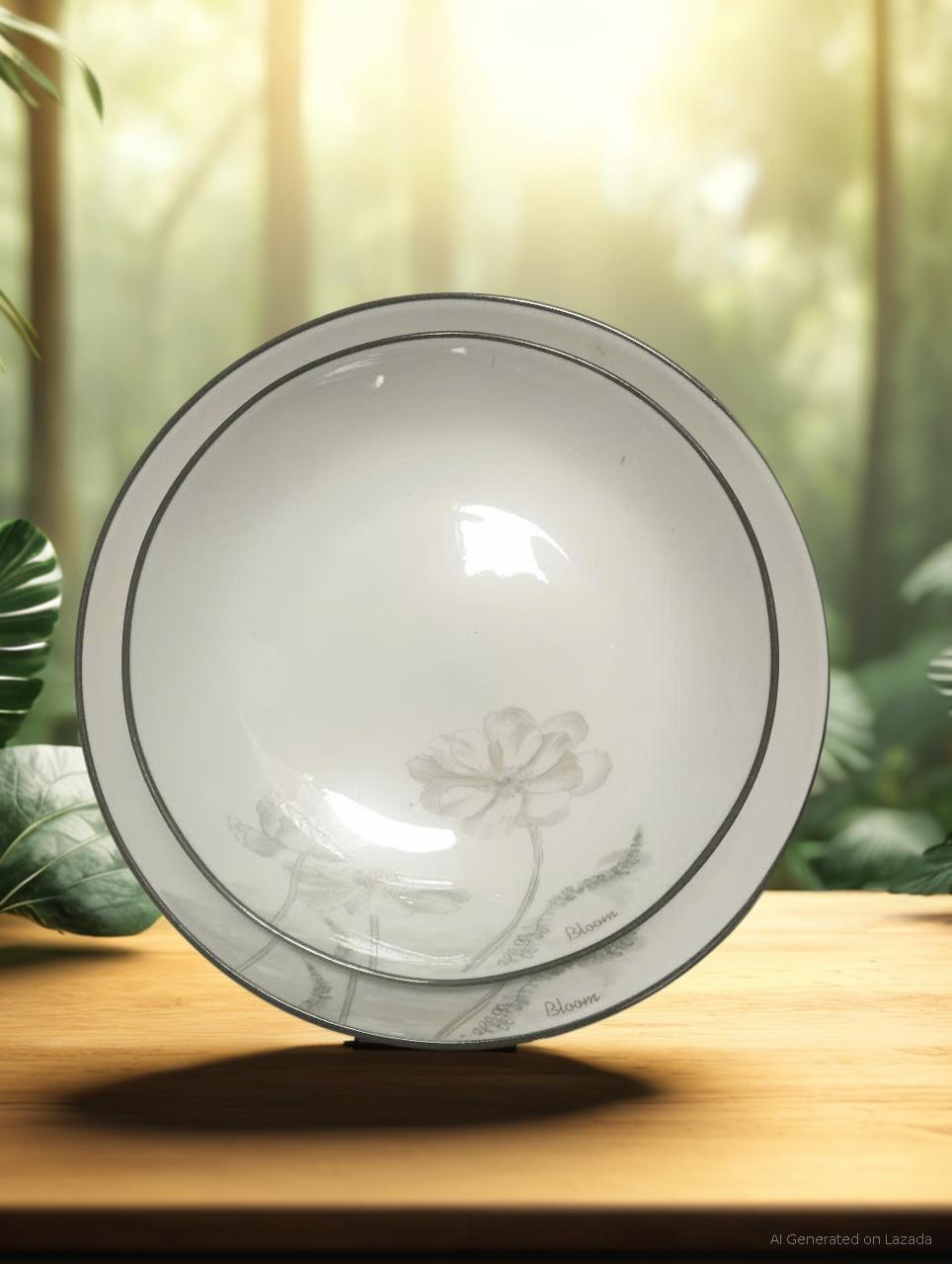 Combo 5 cái dĩa sứ kim cương hoa nhiều size 18cm 20cm