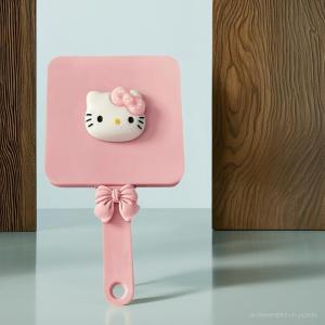 Set Gương Lược Hello Kitty 2 Món | Gương Cầm Tay Mini Kèm Lược Chải Tóc Bỏ Túi Cho Bé Gái