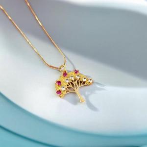 BS Lucky Shop Bangkok Gold Plated Tree of Life Necklace for Women