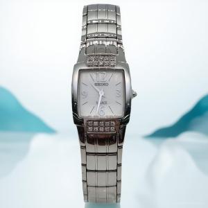 SEIKO Ladies Diamond Watch SUJ439P Women Silver Tone Bracelet Dress Watch with Diamonds