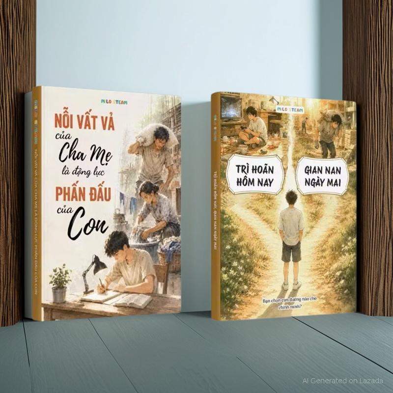 Combo: Trí Hoàn Hôm Nay Gian Nan Ngày Mai và Nỗi Vất Vả Của Cha Mẹ Là Động Lực Phấn Đấu Của Con (màu)