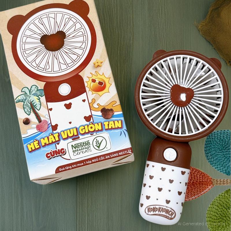 Quạt Tích Điện Cầm Tay gió mạnh, thiết kế nhỏ gọn,Sạc USB tiện dụng tặng kèm dây sạc