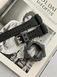 GA 100 GA110 GA120 GD100 GD110 GD120 STRAP AND BEZEL MATTE BLACK STRAP GRAY BEZEL AND KEEPER
