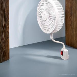 Quạt 3 Cánh Mini Cắm Điện Có Lồng Bảo Vệ Xoay 360 Độ Lắp Đặt Phòng Bếp Phòng Điều Hòa